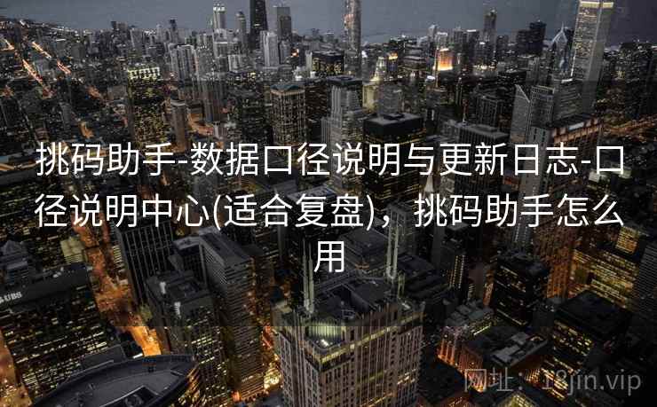挑码助手-数据口径说明与更新日志-口径说明中心(适合复盘)，挑码助手怎么用